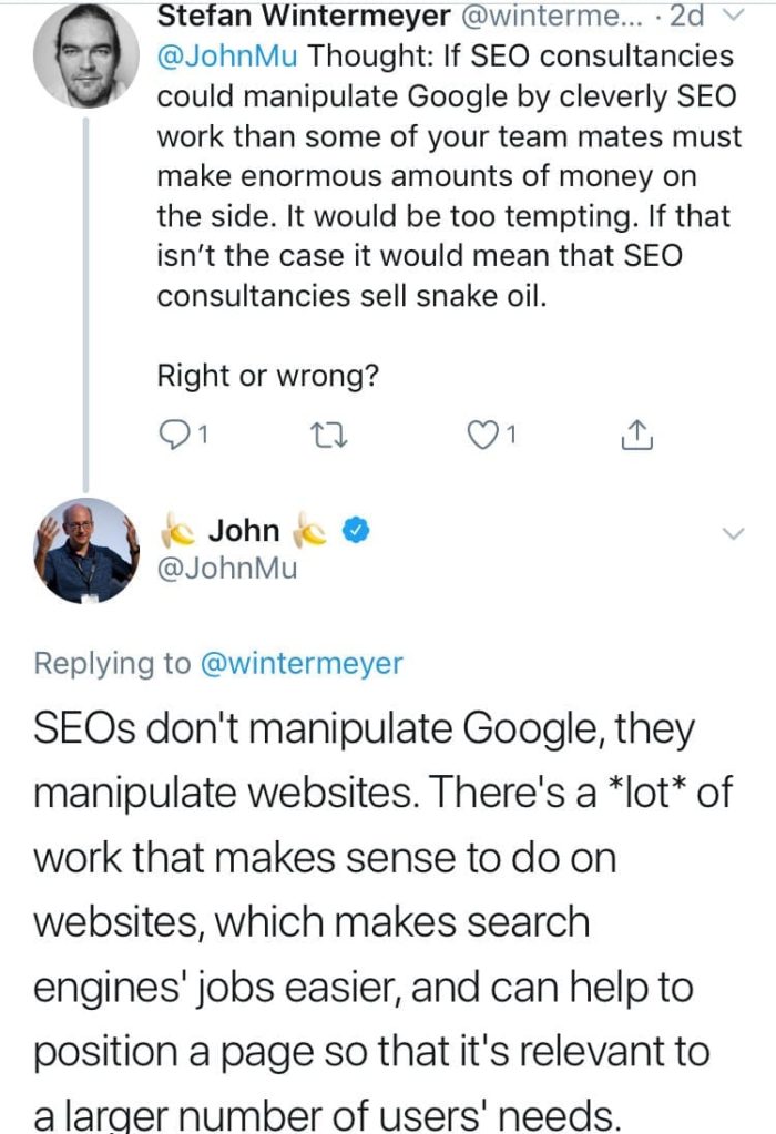 John Mueller Tweet