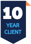 Badge that shows how long a client has been with us