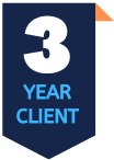 Badge that shows how long a client has been with us
