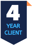 Badge that shows how long a client has been with us