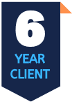 Badge that shows how long a client has been with us