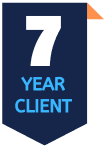 Badge that shows how long a client has been with us
