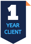 Badge that shows how long a client has been with us