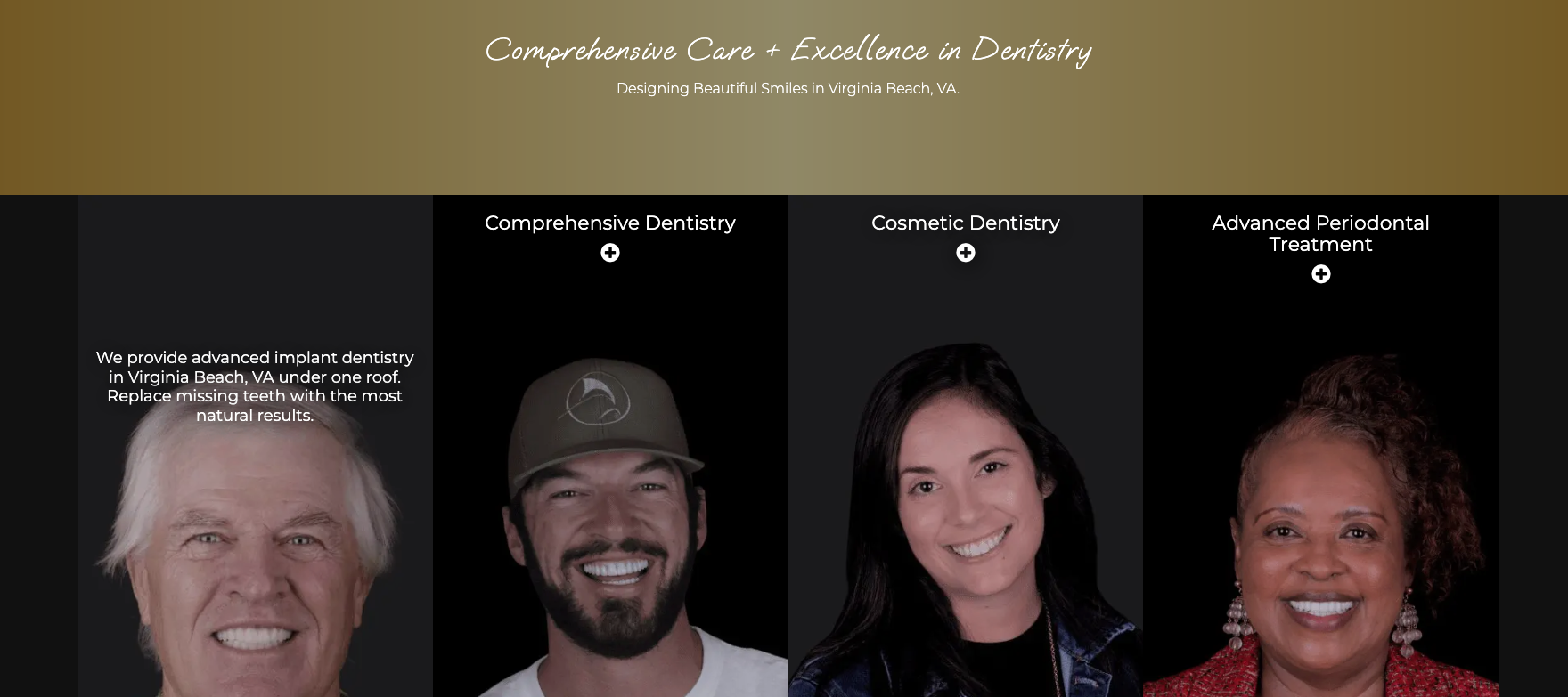 Screenshot of dental website