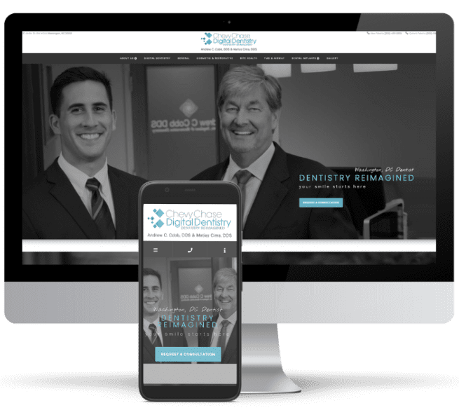 Desktop and mobile views of Chevy Chase Digital Dentistry