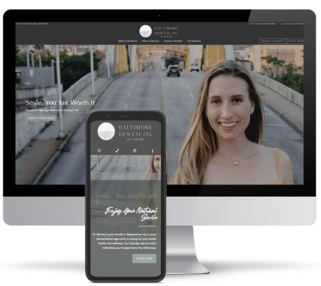 Desktop and mobile views of Baltimore Dental Co.