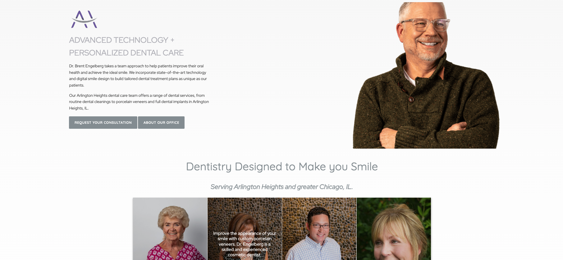 Screenshot of dental website
